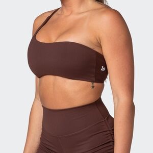 Brown One-Shoulder Sports Bra